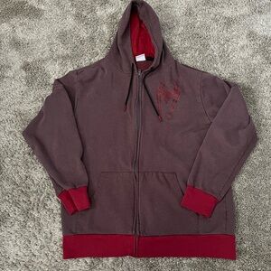 Marvel Spider-Man 62 Mens Red Zip Up Hoodie Sz large